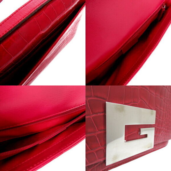 Gucci crocodile GG logo Shoulder Bag leather red - Picture 6 of 8
